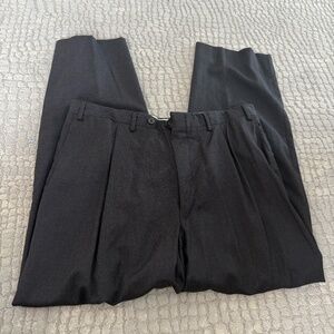 Men's Canali Pleated Trousers CHARCOAL GREY ONE PLEAT PANT
